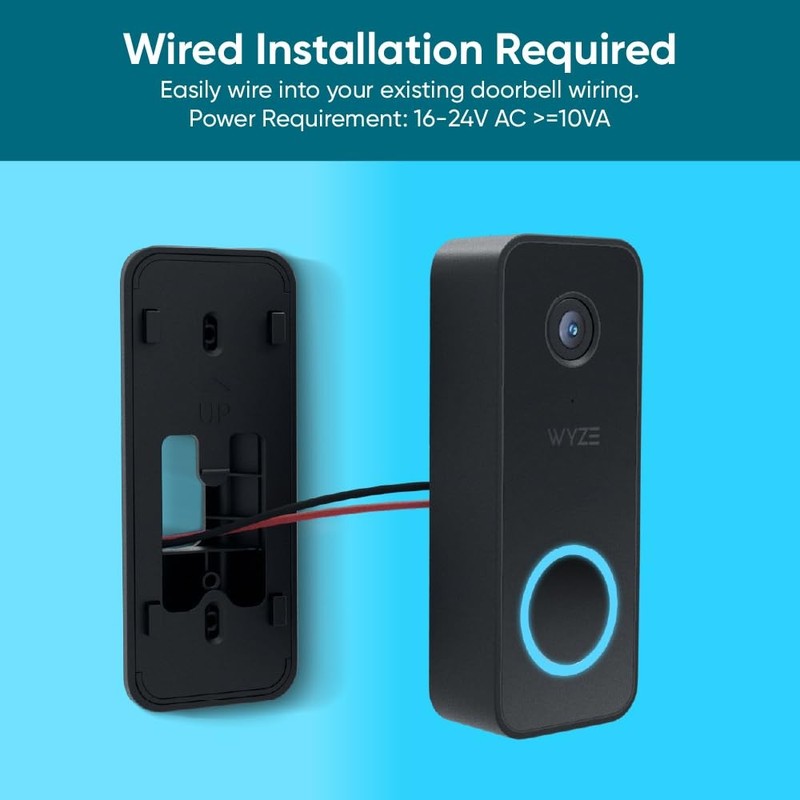 WYZE Wired Doorbell Camera v2existing doorbell Wiring Required, 2K Security V... gallery