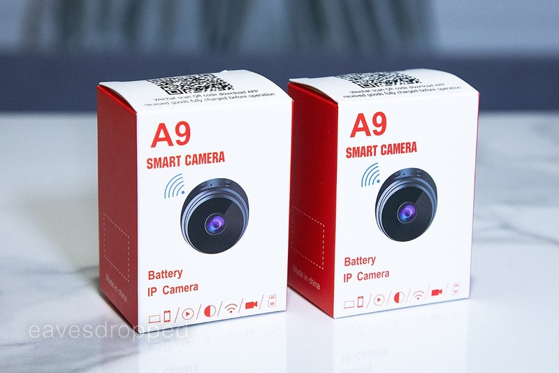 A9 Smart Cameras (x2) 1080p Mini Dome WiFi IP Indoor Night Vision Motion UNUSED