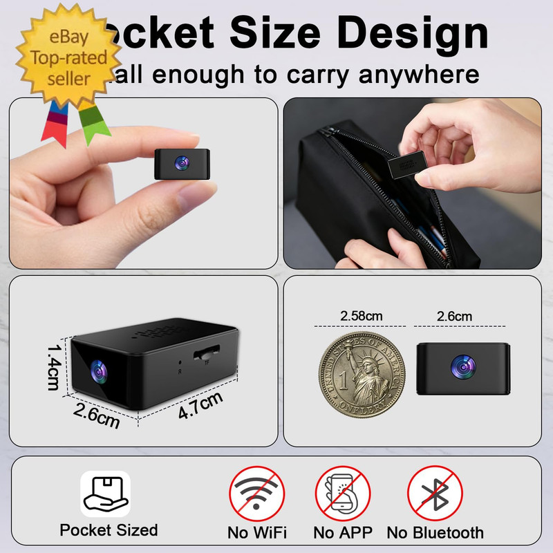 Mini Camera 1080P HD - No Wifi Camera - Portable Tiny Video Recorder with Record gallery