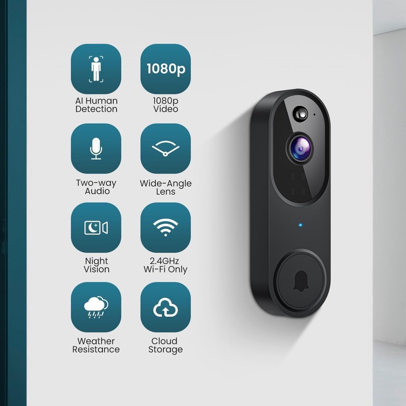 Ring Video Doorbell 1080p HD Camera WI-FI Night Vision Motion Detection Wireless gallery