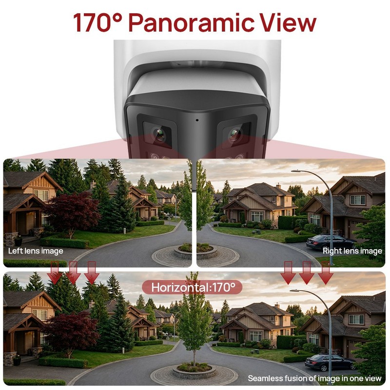 2pcs Vikylin Dual Lens Panorama 4MP IR Full Color IP Camera 2-Way Audio Onvif US gallery