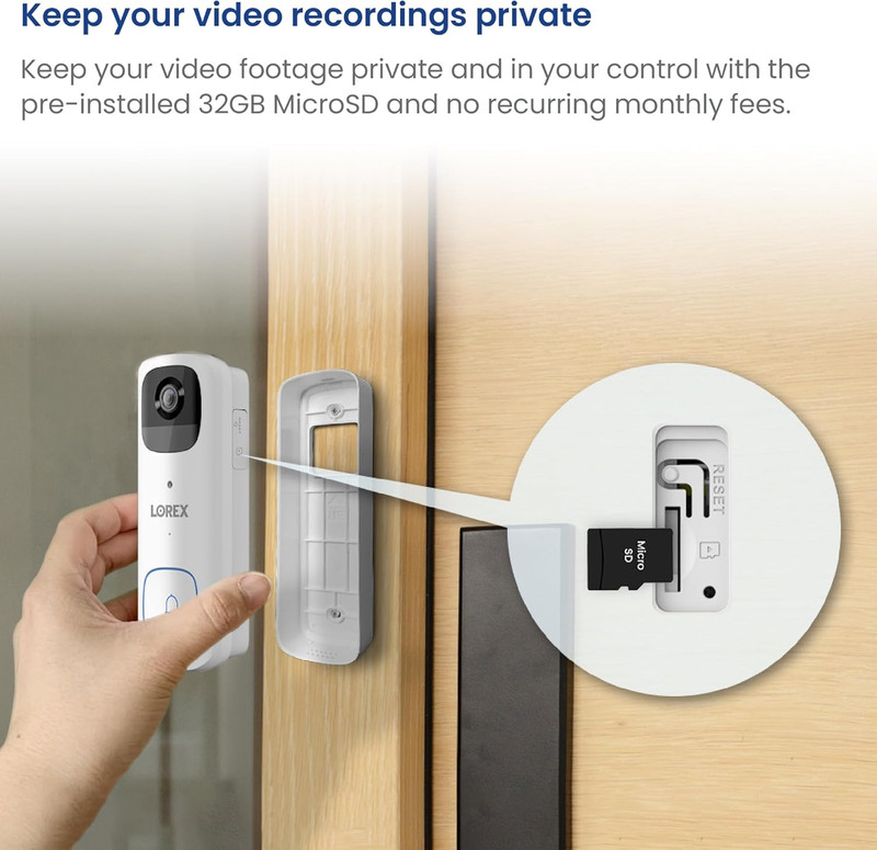 2K Wireless Wifi Smart Video Doorbell Camera | No Subscription Fee | 32GB Micros gallery