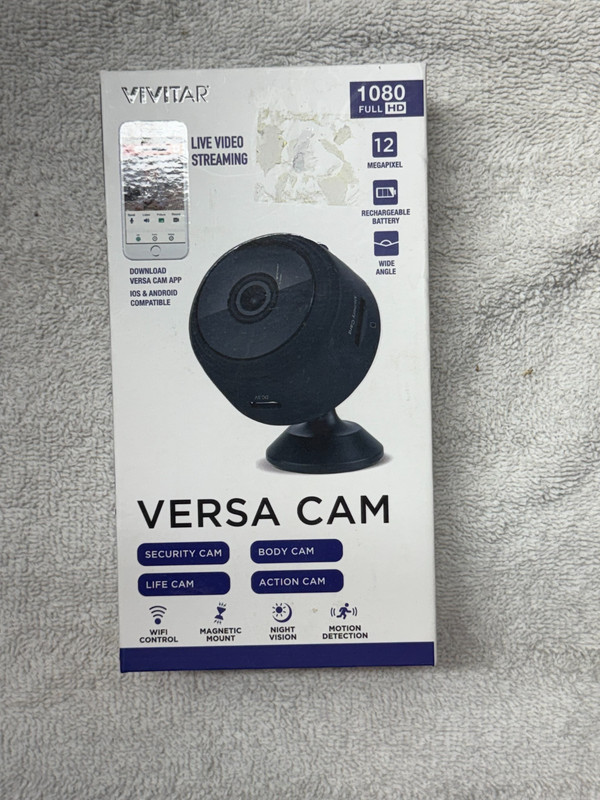 Vivitar Versa Cam Security Camera Body Cam Live Streaming Video 1080 Full HD