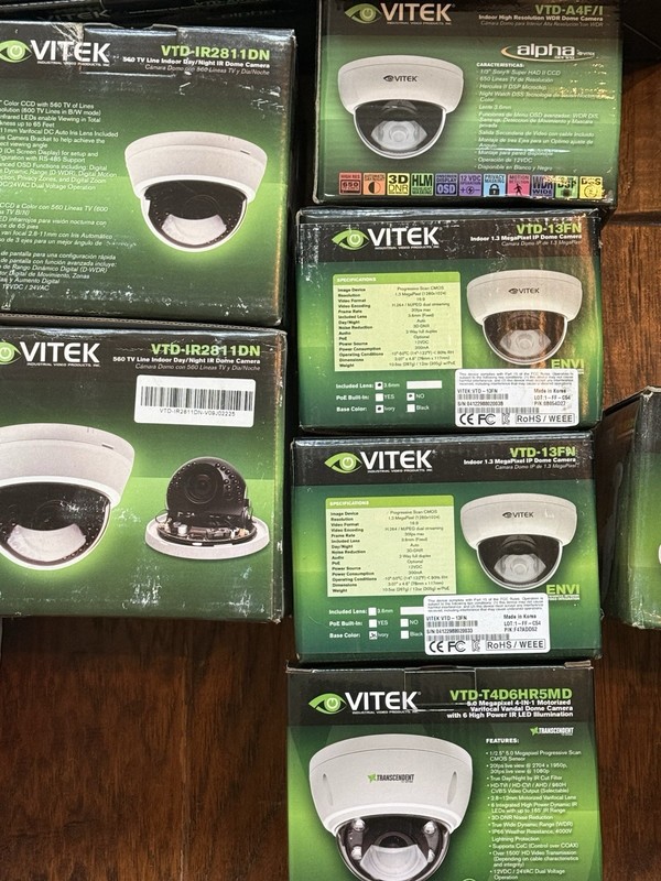 Huge VITEK CCTV Camera Lot Analog IP Dome Bullet IR Cameras NOS gallery