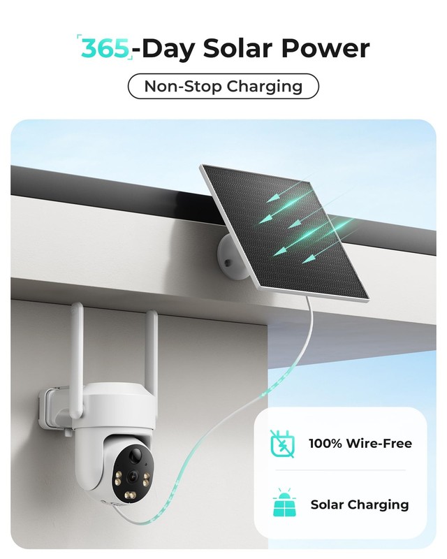 4G LTE Cellular Wireless, No WiFi Outdoor, Solar Powered, Built-in SIM Card, ... gallery