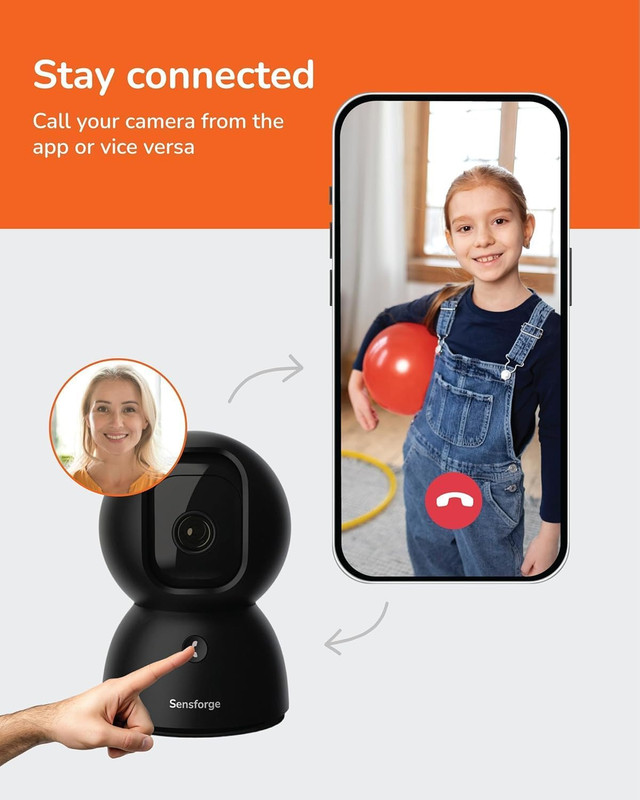 2.5K Pan-Tilt Security Camera, 360° Dual-Band Wifi Camera for Home, Free AI Huma gallery