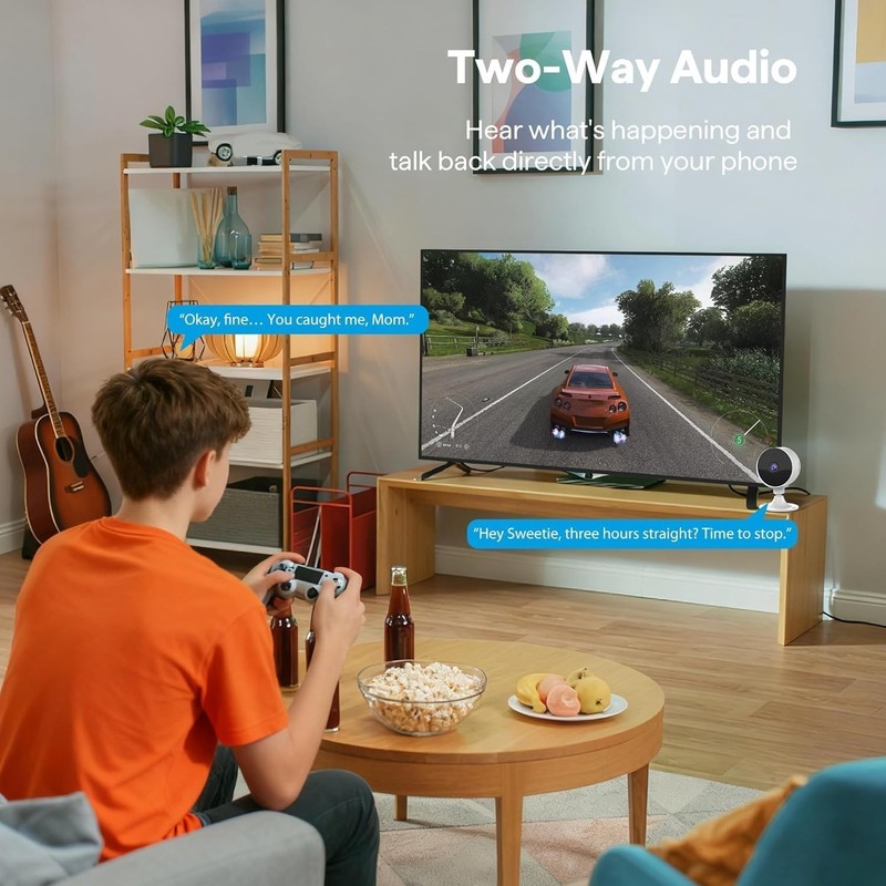 2K Wi-Fi Security Camera for Indoor Use with Remote App Control & Night Vision gallery