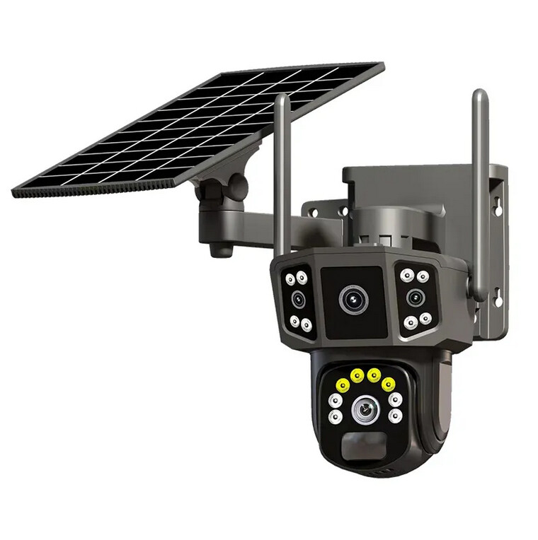 Solar Battery Powered Wireless WiFi Outdoor Pan/Tilt Home Security Camera System