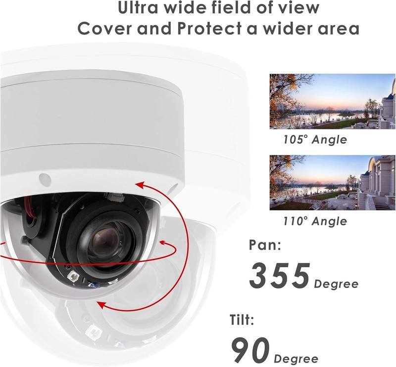 IP Security 4K 8MP H.265 POE PTZ Dome Camera, 5X Optical Zoom 2.7-13.5mm Lens gallery