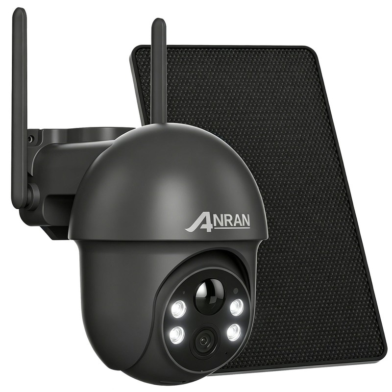 ANRAN 3MP Security Cameras Wireless Outdoor Solar Battery Powered WiFi 360° View