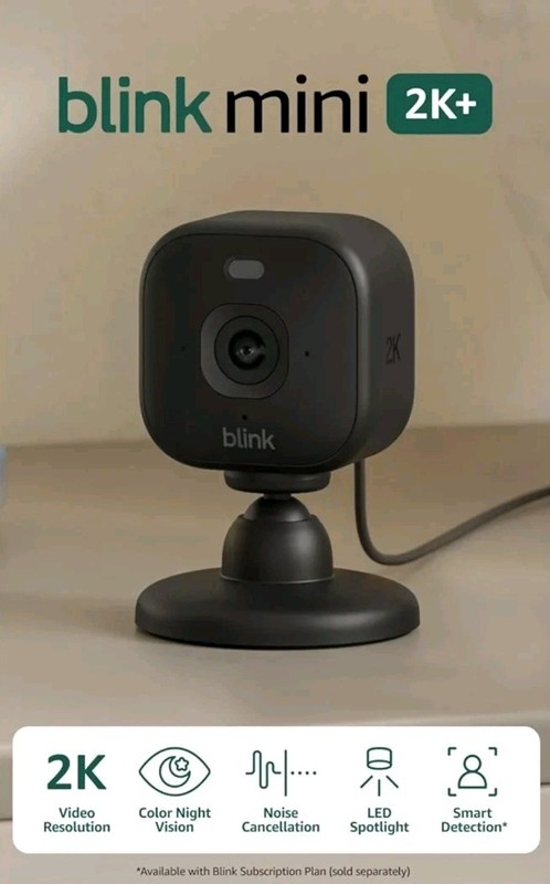 Blink Mini 2K+ Plug-in Indoor Camera night vision, motion detection – 2 cameras gallery