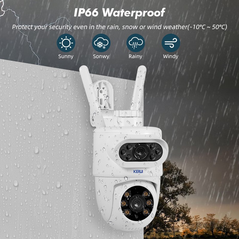 KERUI 10MP 5K Camera HD Dual Lens WiFi IP Outdoor Tuya Smart PTZ Wireless CCTV gallery