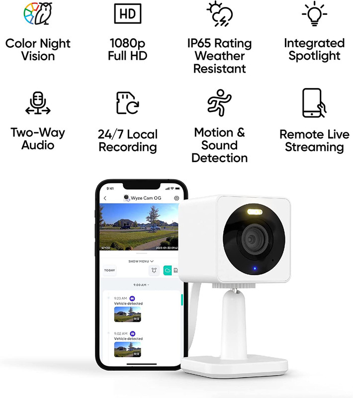 Cam OG Indoor/Outdoor 1080P Wi-Fi Smart Home Security Camera with Color Night Vi gallery