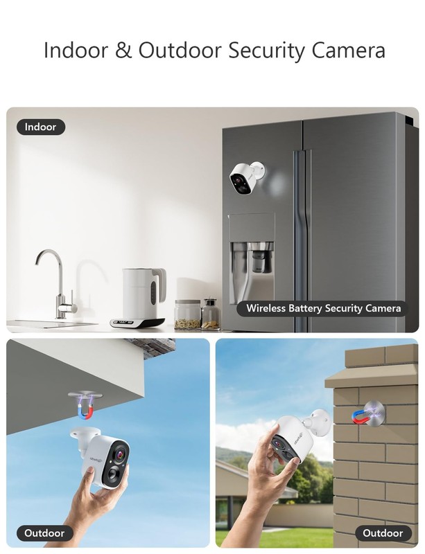 2.5K Wireless Security Cameras, Outdoor WiFi Security Cameras Color Night Vis... gallery