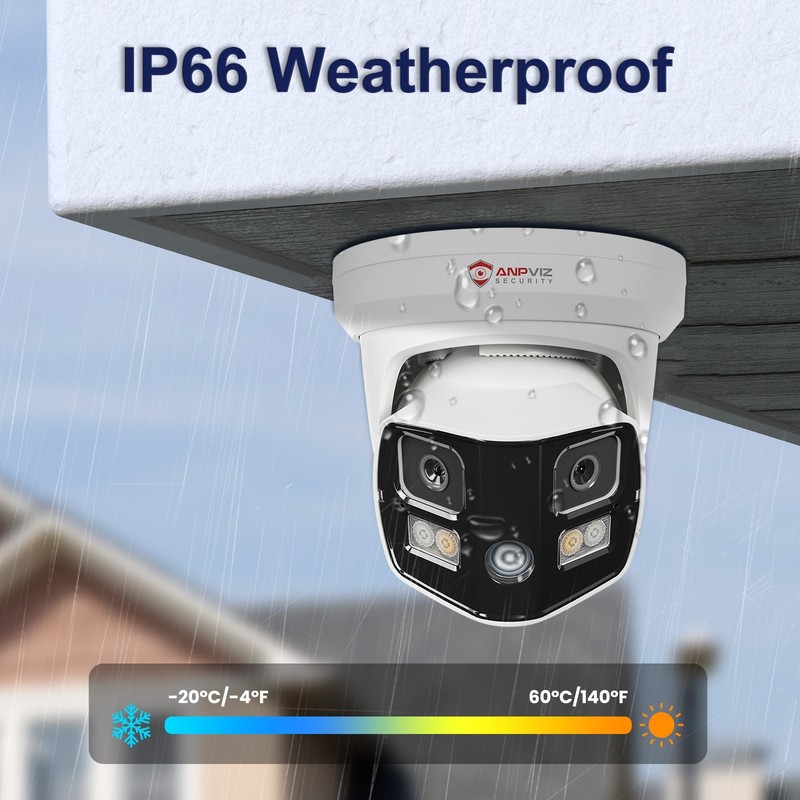 Anpviz 4K Dual Lens PoE IP Camera 180° Panoramic Outdoor Smart Dual Light Metal gallery