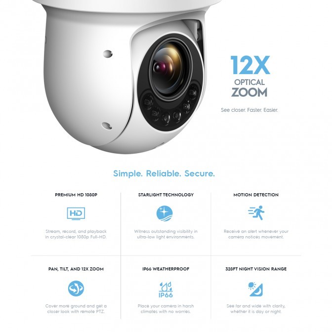 Amcrest IP2M-853EW Outdoor 1080P PTZ POE + IP Camera gallery