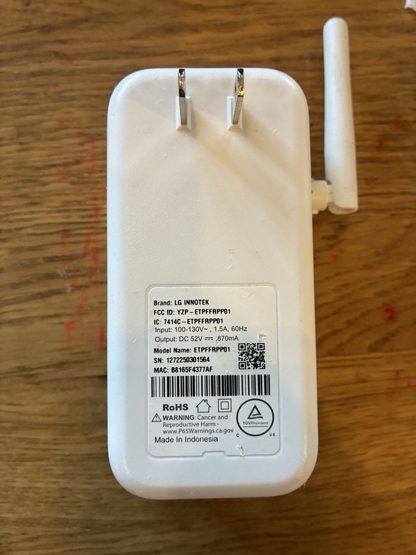 Vivint Wireless Bridge Model ETPFFRPP01 LG Innotek 4PPoE WiFi Extender gallery