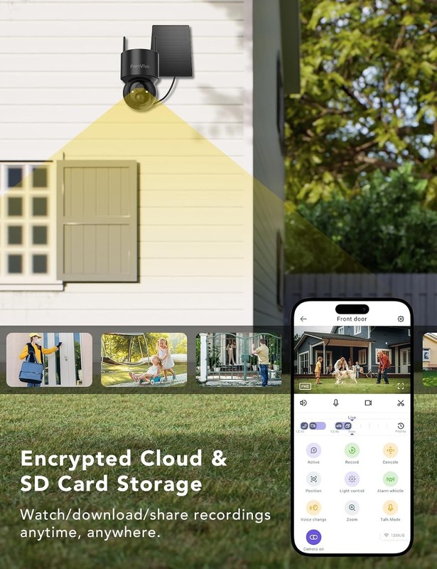 Wireless 2K Solar Security Camera 360° PTZ Battery Outdoor 4 Pack gallery