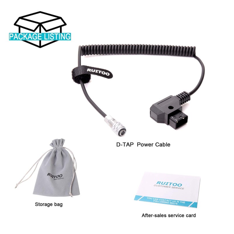BMPCC 4k/6k Coiled Cord Power Cable DTap Plug Weipu SF6 2 Pin Female Camera gallery