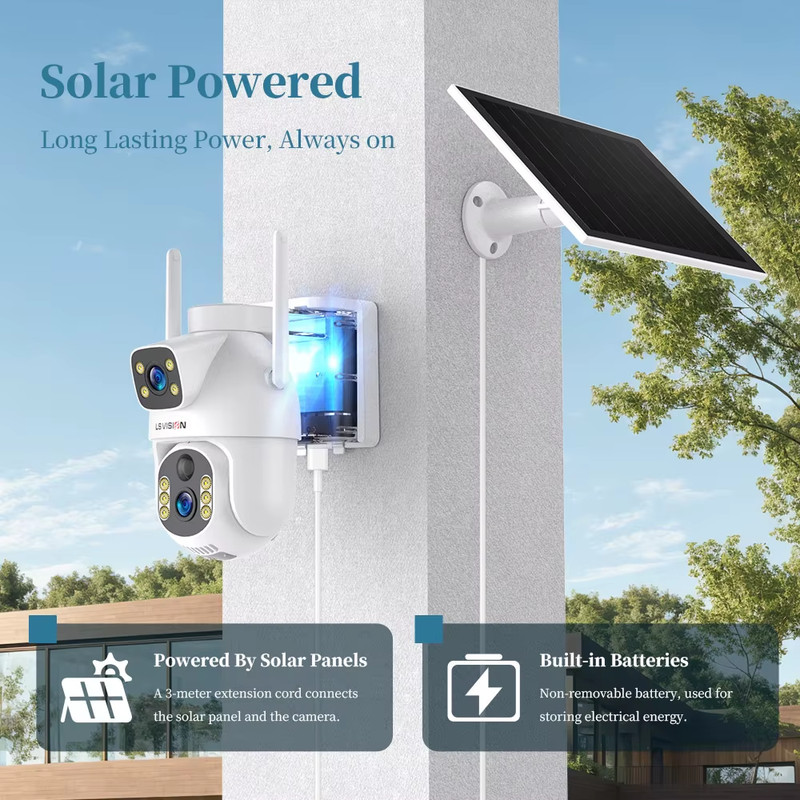 4G LTE Solar Camera Dual Screens Outdoor Surveillance Camera Security Protection gallery