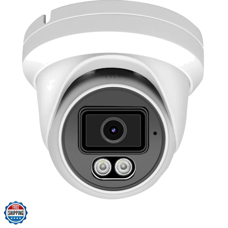 4MP PoE Turret Dome Camera with Microphone/Audio, Security Camera Outdoor R…