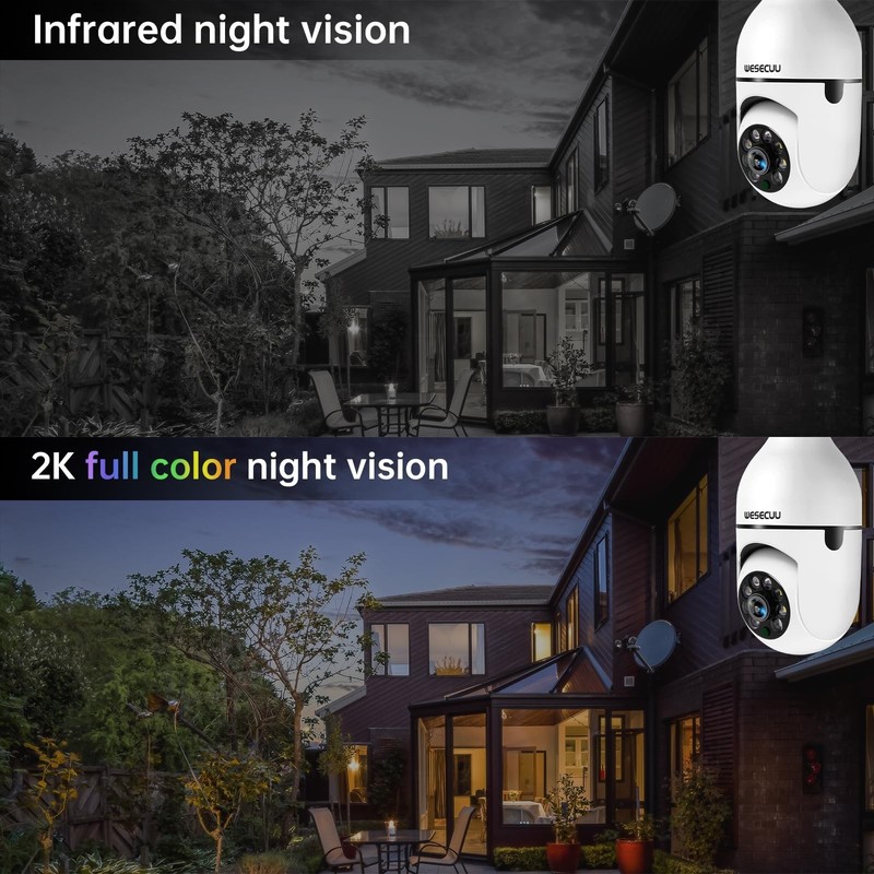 2K Wireless Light Bulb Security Camera - 5G/2.4GHz, Motion Detection, Night Visi gallery