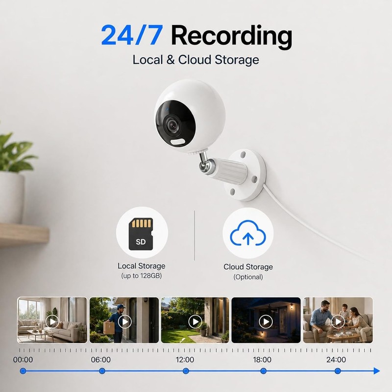 3MP Indoor Security Camera with Color Night Vision & Motion Detection gallery