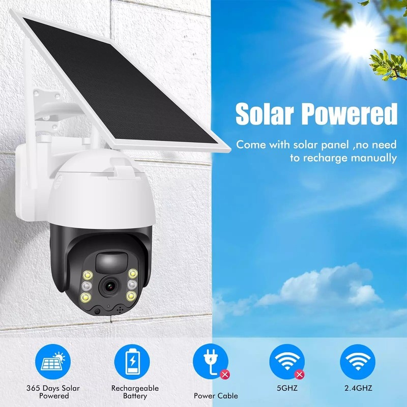 Solar Battery Powered WiFi Security Camera 3MP IP Pan Tilt Outdoor Security Cam gallery