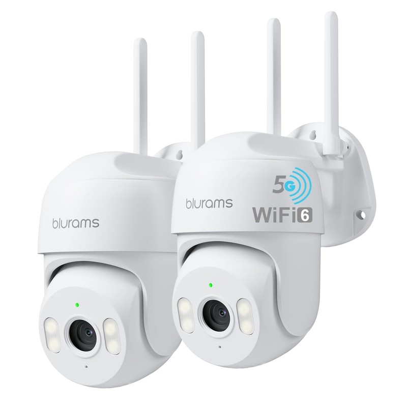 2Pack Cameras Outdoor Wired, 2K 360° PTZ Outdoor , Weatherproof, 24/7 Recordi…