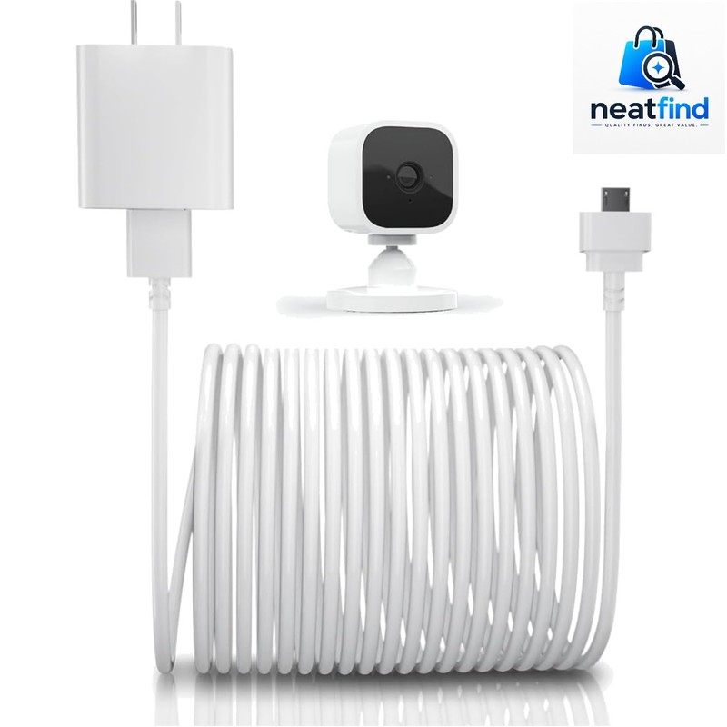 Indoor/Outdoor 20 FT Blink Mini Waterproof Charger with Easy Setup Wall Adapter