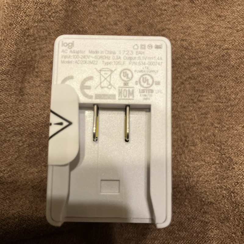 Logitech Circle 2 Power Plug And Adapter Model AD2063M22 New