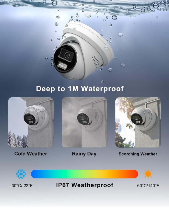 Anpviz 2PCs 8MP PoE IP Turret Camera Security Camera Color Night Vision 2.8mm gallery
