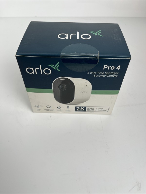 Arlo VMC4050P-100NAR Pro 4 Spotlight WiFi Camera White – Brand New Sealed