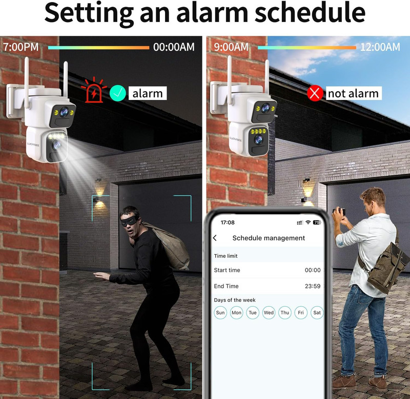 Cameras for Home Security with Dual Lens,2.4G/5G Wifi Outdoor Camera Wireless So gallery