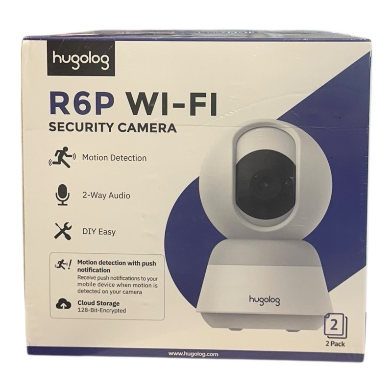 Hugolog R6k Wi-Fi 8MP Indoor Security Camera Black 2 Pack NEW Sealed Box gallery