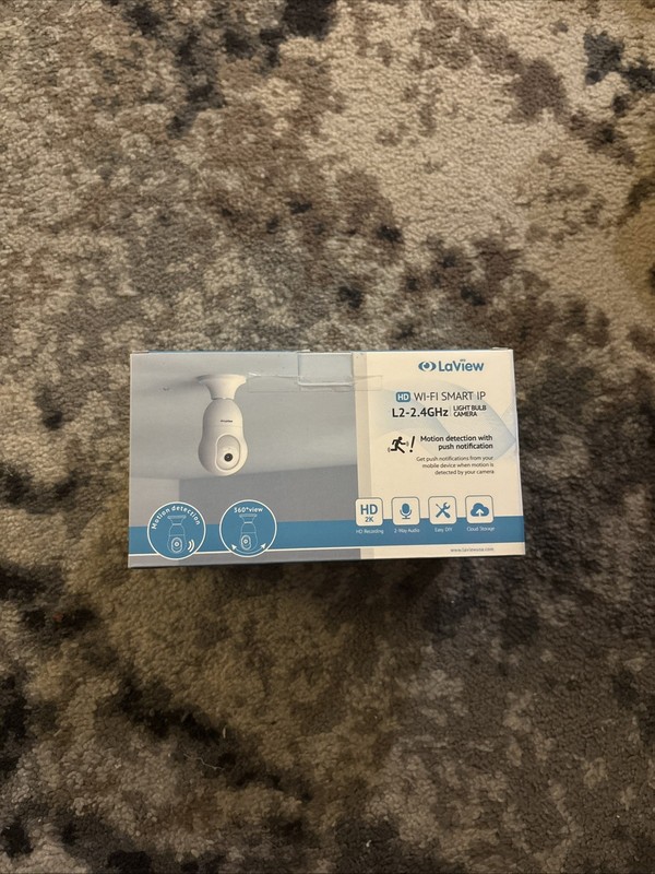 LaView 4MP Bulb Security Camera 2.4GHz, 360° 2K, Motion, Alarm LV-PWL2-W – White