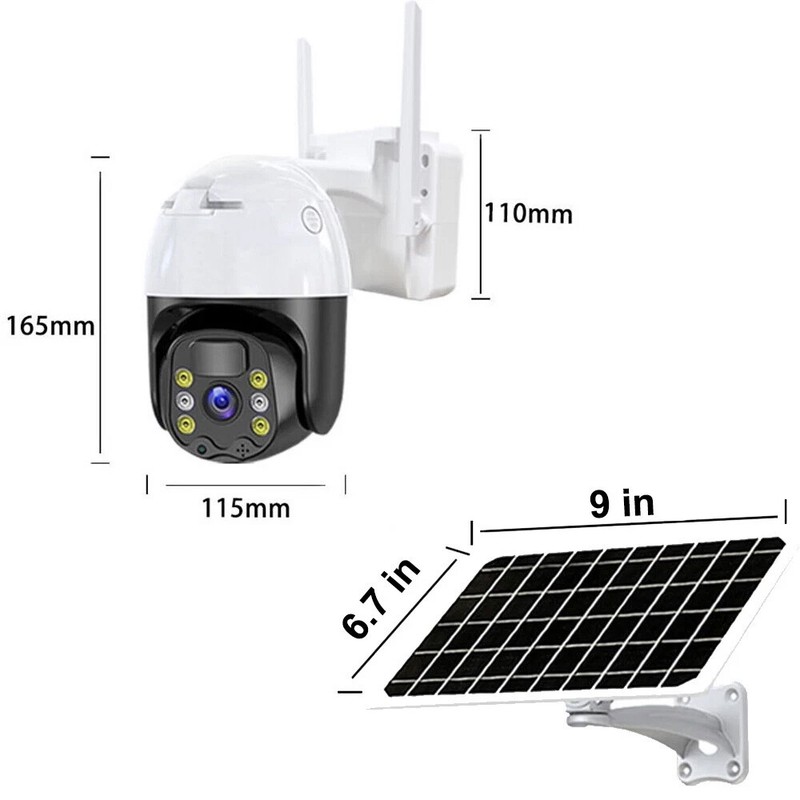 Solar Battery Powered Wireless WiFi Outdoor Pan/Tilt Home Security Camera System gallery