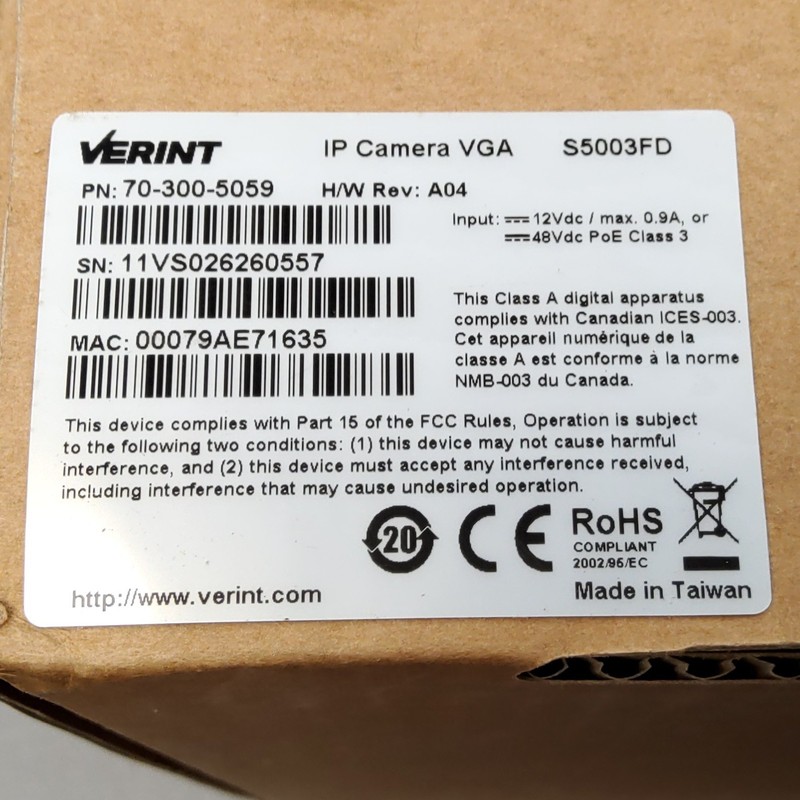 Genuine Verint S5003FD Indoor IP VGA Dome Camera New gallery
