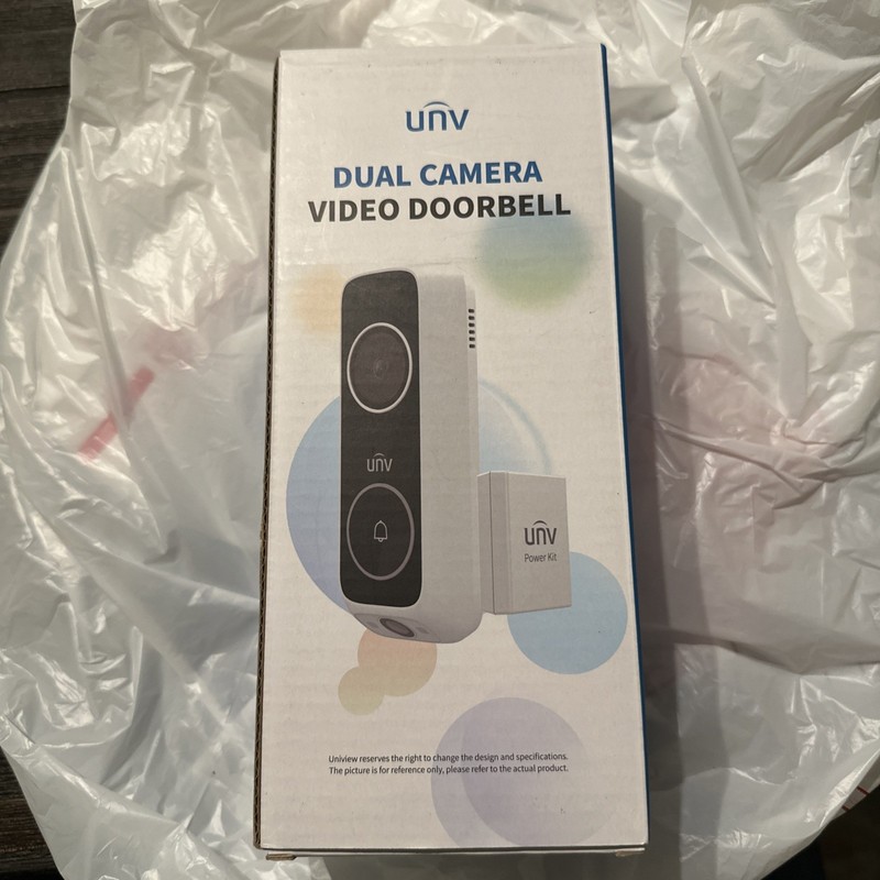 UNV 3 & 2MP HD Audio IP65 NDAA Dual Cam Wifi Video Doorbell w/ 8GB local storage