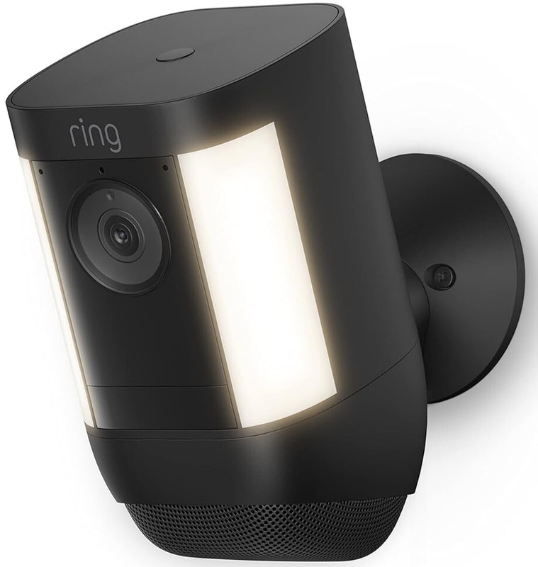 Ring Spotlight Cam Pro Wireless 2K Battery Outdoor Camera – 2022 (Black)