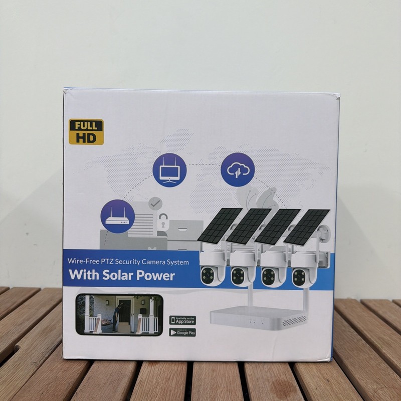 Wire-Free PTZ Wireless Solar Security camera. Easy Install & All Weather Charge.