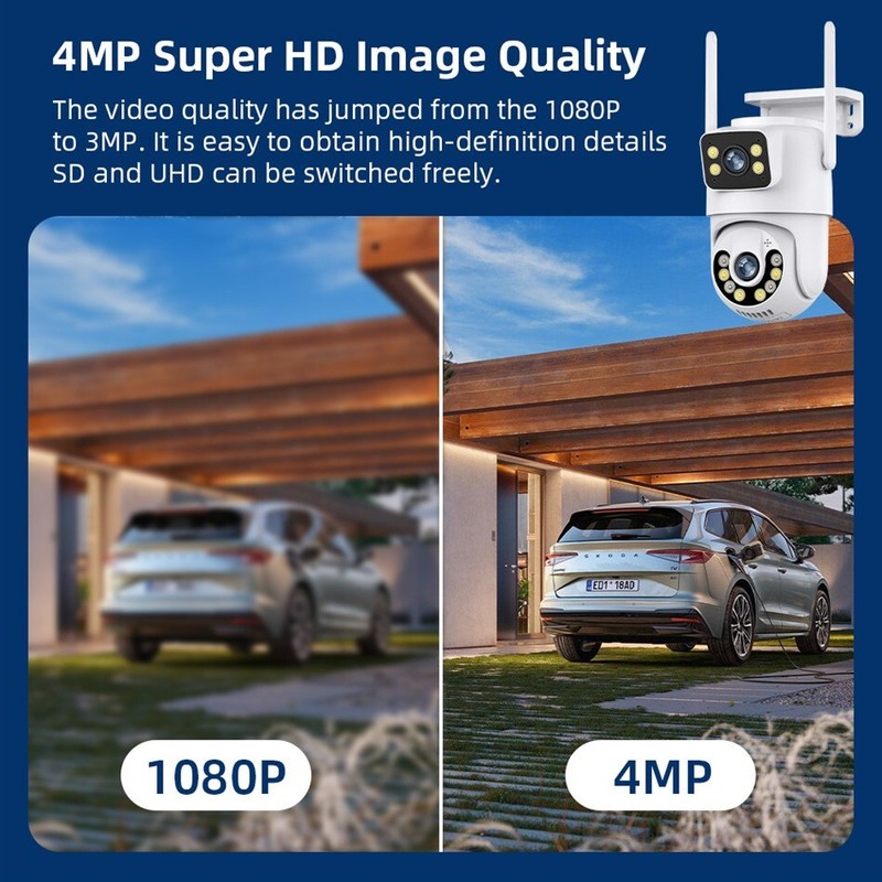 ICSee WiFi Wireless IP Camera Dual lens Full HD CCTV PTZ Home Outdoor Security C gallery