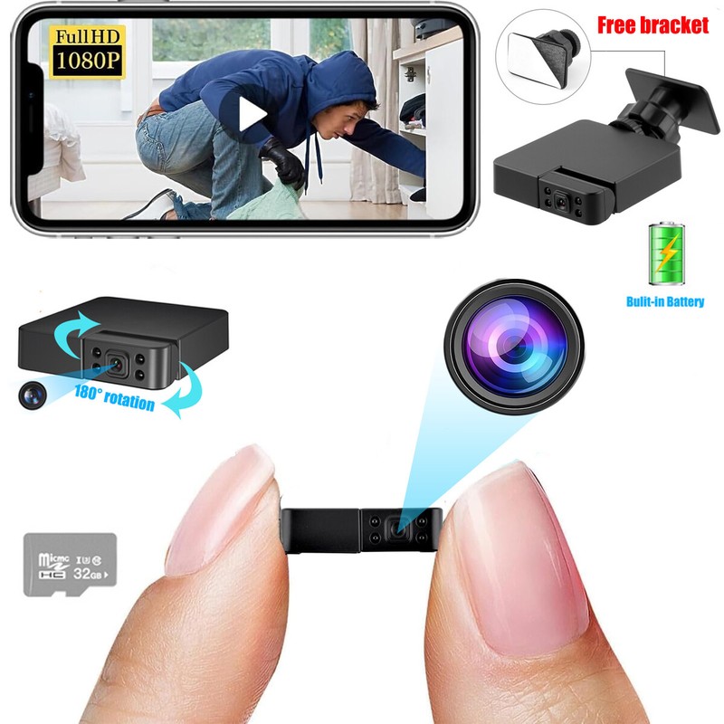 New 180° Mini WIFI Spy Camera 1080P HD Hidden Night Vision Security Nanny Camera