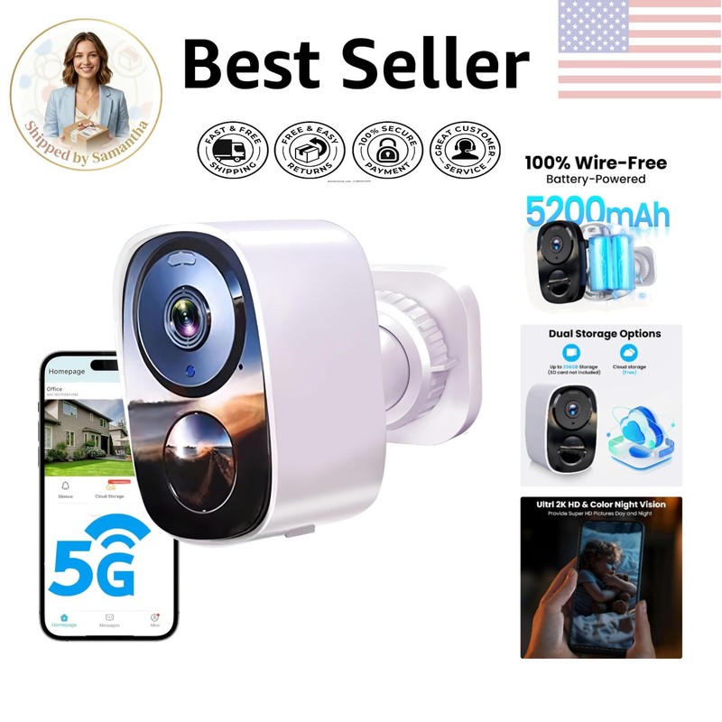 Advanced 2K Wireless Surveillance Camera with AI Motion Detection & 2-Way Audio