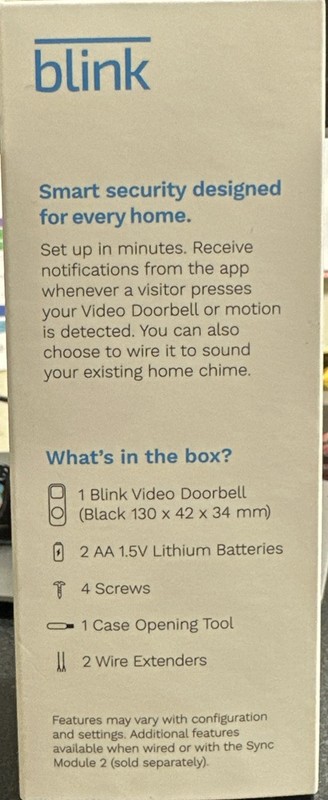 Blink Smart Wifi Video Doorbell Wired/Battery Operated with Sync Module 2 NEW gallery