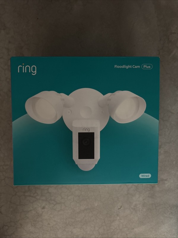Ring Floodlight Cam Plus Wired 1080 HD Security Camera White New Sealed