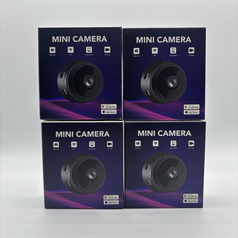 4x Lot Mini Camera App Controlled, WiFi, Night Vision, HD Image, New and Sealed
