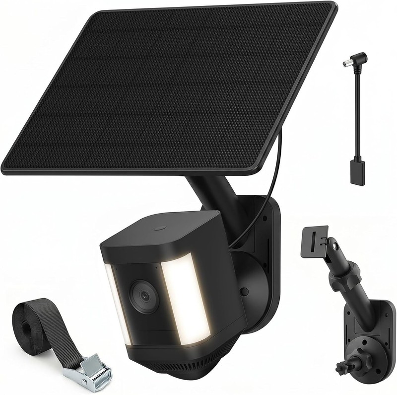 6W Solar Panel W/ Camera Mount Ring Spotlight Cam Plus/Pro Battery Ring Stick Up gallery