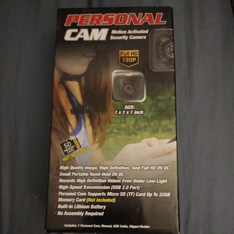 NIB TEKNO 1″ X 1″ X 1″ PERSONAL BODY CAM Motion Activated SECURITY CAMERA