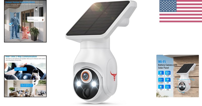 AI-Enhanced Wireless Camera: 1080p Video, Solar Power, 2-Way Audio, Night Vision gallery